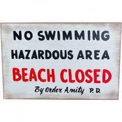 Trick Or Treat Studios JAWS - No Swimming Wood Sign Indoor Decor