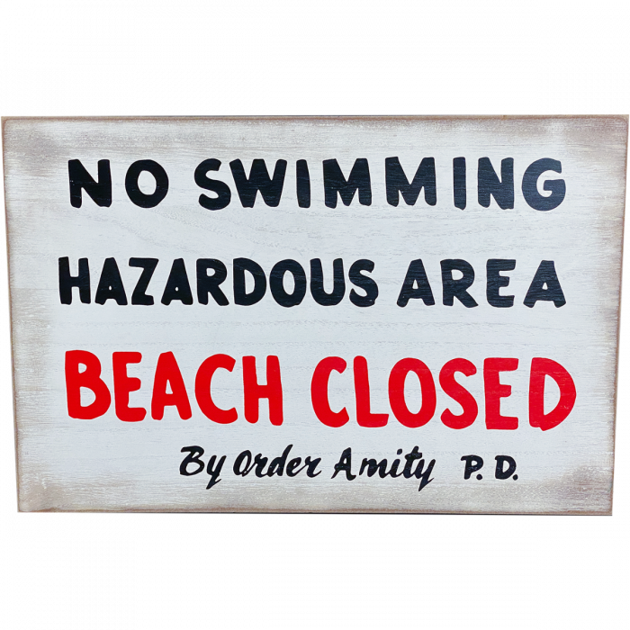 Trick Or Treat Studios JAWS - No Swimming Wood Sign Indoor Decor 1 Trick Or Treat Studios JAWS - No Swimming Wood Sign Indoor Decor