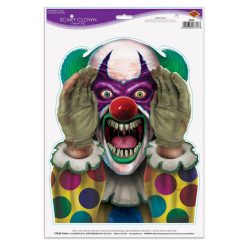Beistle Scary Clown Peeper Cling