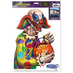 Beistle Creepy Clown Backseat Driver Car Cling Indoor Decor