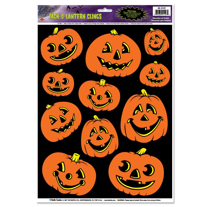 Beistle Jack-O-Lantern Clings 1 Beistle Jack-O-Lantern Clings