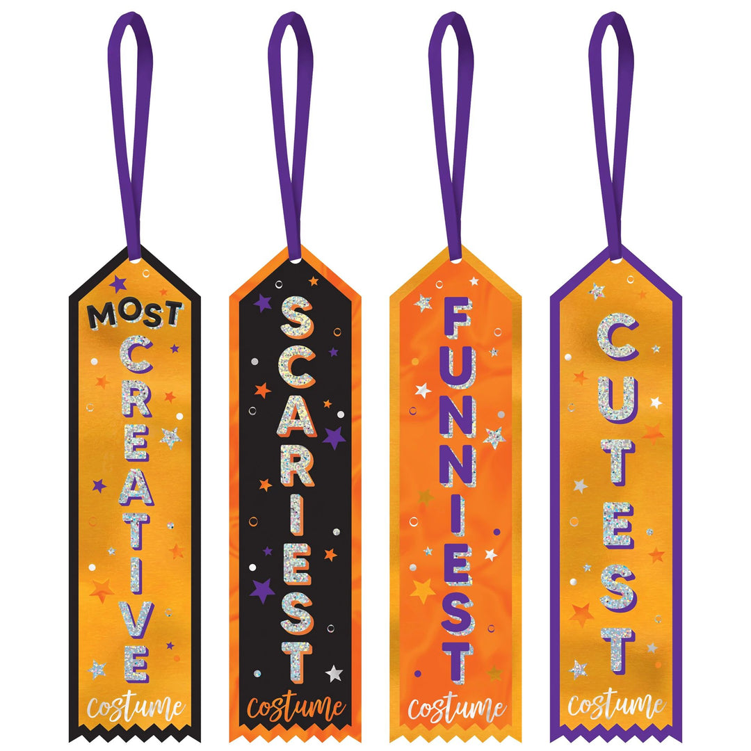 Amscan Party Supplies Halloween Award Ribbons 4 Pack-Fabric 1 Amscan Party Supplies Halloween Award Ribbons 4 Pack-Fabric