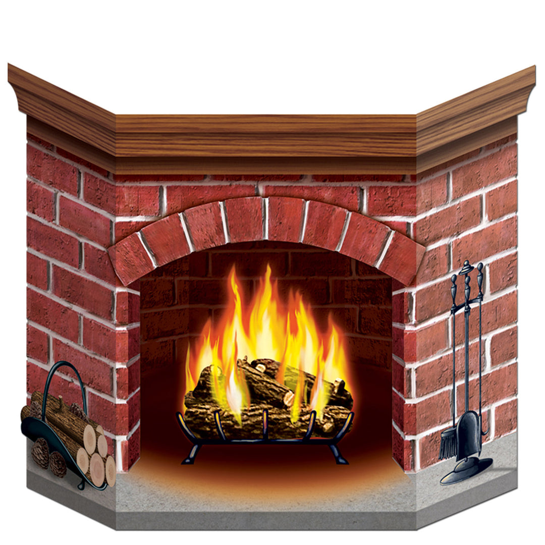 Beistle Christmas Decorations Brick Fireplace Stand-Up Prop 1 Beistle Christmas Decorations Brick Fireplace Stand-Up Prop
