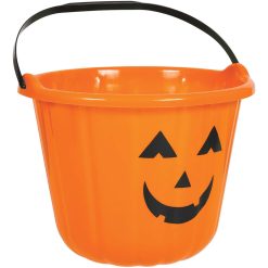 Amscan Party Supplies Plastic Pumpkin Bucket-Orange