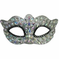 Forum Novelties Half Mask - Silver Iridescent Jeweled Half Masks