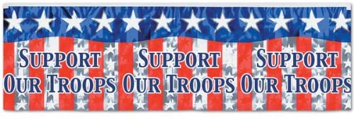 Beistle Support Our Troops Metallic Fringe Banner Decor 1 Beistle Support Our Troops Metallic Fringe Banner Decor