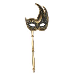 Beistle Glittered Mask With Stick Venetian Masks