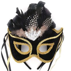 Forum Novelties Venetian Mask - Black Velvet Colombina
