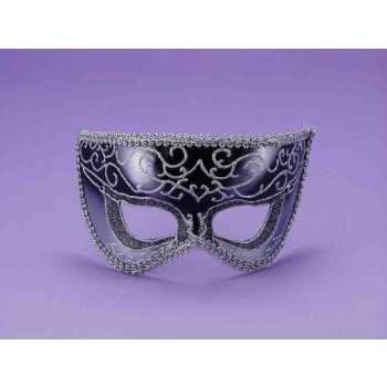 42 Half Style Mask Black W/Silver Trim 1 42 Half Style Mask Black W/Silver Trim