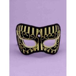 Forum Novelties Venetian Mask - Gold And Black Striped
