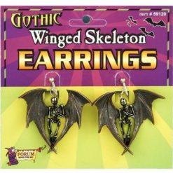 Forum Novelties Skeletons, Bones And Skulls Winged Skeleton Earrings