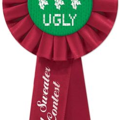 Beistle Ugly Christmas Sweater Rosette Ribbon