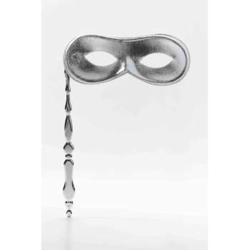 Forum Novelties Half Mask - Domino On Stick Silver Half Masks 1 Forum Novelties Half Mask - Domino On Stick Silver Half Masks