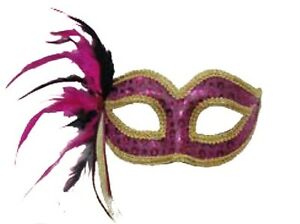 Forum Novelties Venetian Masks Masquerade Mask - Cerise Sequin Dot With Gold Trim 1 Forum Novelties Venetian Masks Masquerade Mask - Cerise Sequin Dot With Gold Trim