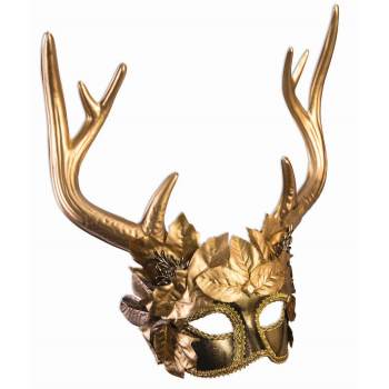 Smiffy's Venetian Mask - Golden Faun Colombino Venetian Masks 1 Smiffy's Venetian Mask - Golden Faun Colombino Venetian Masks