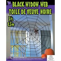 Fun World Indoor Decor 5' Black Widow Rope Spider Web