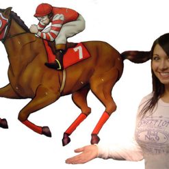 Caufields A Day At The Races Jointed Horse And Jockey Cutout