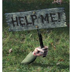 Fun World Cemetery Warning From Below Signs- Help Me