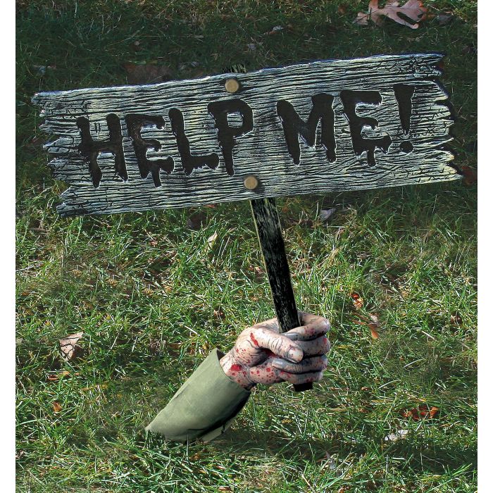 Fun World Cemetery Warning From Below Signs- Help Me 1 Fun World Cemetery Warning From Below Signs- Help Me