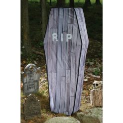 Fun World Haunting Props 5 Foot Collapsible Coffin Wood Grain