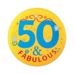 Beistle 50 & Fabulous Satin Button Party Supplies