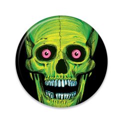 Beistle Vintage Halloween Skull Button