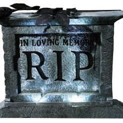 Fun World Tombstone - 22" Pedestal W/Rose Cemetery
