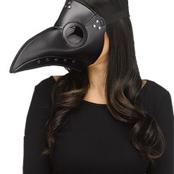 Fun World Half Masks Plague Doctor Faux Leather Mask - Black