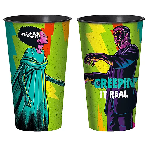 Amscan Universal Studios Monsters Frankenstein And Bride Of Frankenstein - 32oz. Plastic Cup Party Supplies 1 Amscan Universal Studios Monsters Frankenstein And Bride Of Frankenstein - 32oz. Plastic Cup Party Supplies