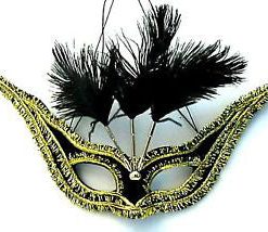 Forum Novelties Venetian Masks Half Mask - Grand Gala Black