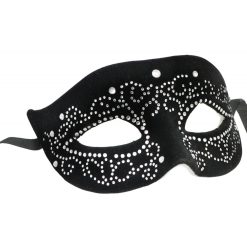 Jacobson Venetian Masks Velvet Rhinestone Black Cat Mask