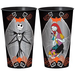 Amscan Nightmare Before Christmas - Jack Skellingston & Sally 32oz. Plastic Cup Party Supplies