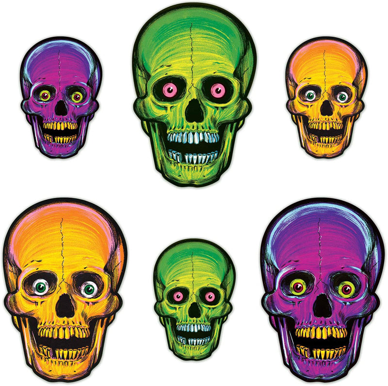 Nite-Glo Skulls - Vintage Beistle 1 Nite-Glo Skulls - Vintage Beistle