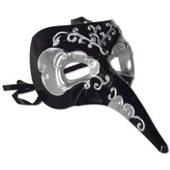 Smiffy's Venetian Masks Venetian Mask - Black And Silver Zanni