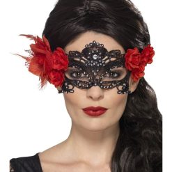 Smiffy's Venetian Masks Half Mask - Día De Los Muertos Lace Filigree