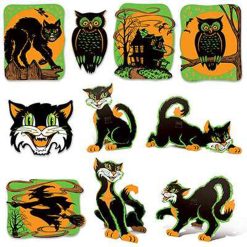 Beistle Vintage Halloween Flourescent Halloween Cutouts - Vintage Beistle