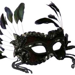Forum Novelties Venetian Mask - Black Beaded Colombina