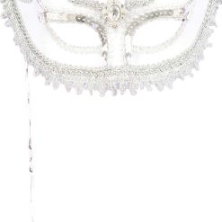 Forum Novelties Venetian Mask - Silver Colombina With Stick Venetian Masks