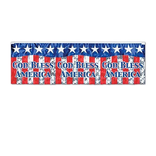 Beistle God Bless America Fringe Banner Decor 1 Beistle God Bless America Fringe Banner Decor