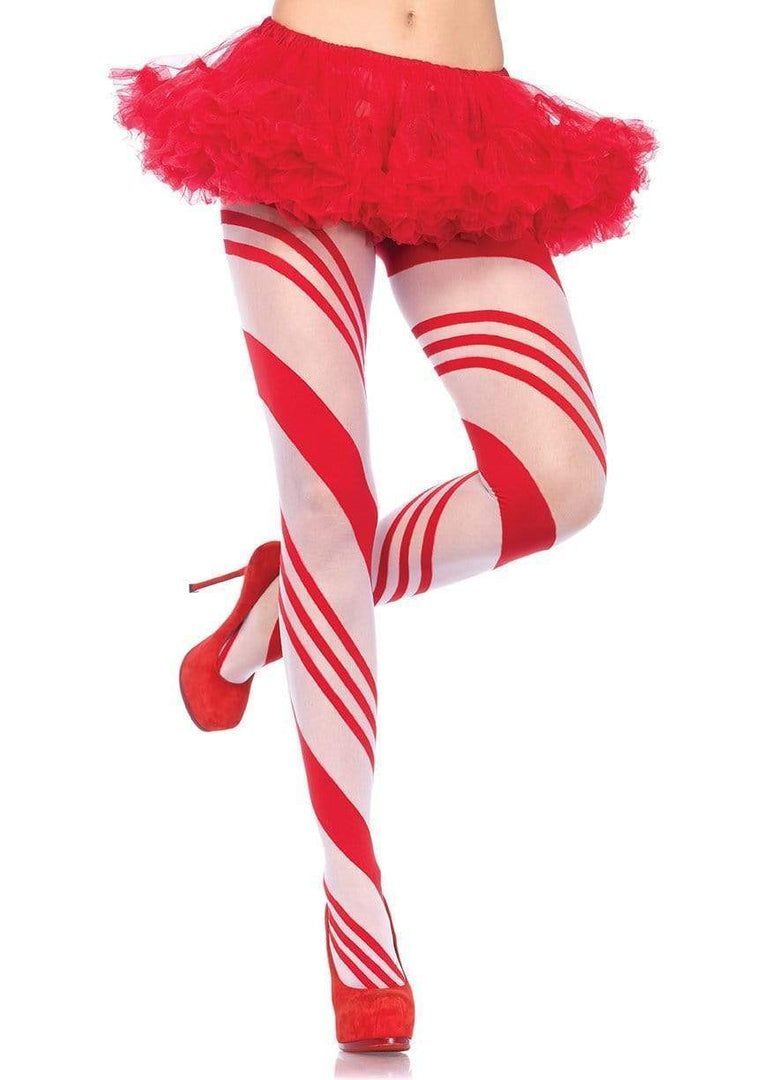 Leg Avenue Tights - Candy Cane Striped Christmas Accessories 1 Leg Avenue Tights - Candy Cane Striped Christmas Accessories