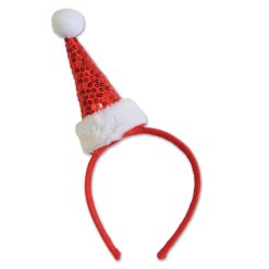 Beistle Sequined Santa Hat Headband Christmas Accessories
