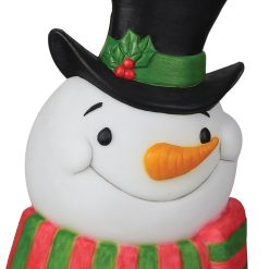 Morris Christmas Decorations Snowman Lighted Blow Mold Plaque W/Sound