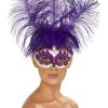 Smiffy's Venetian Mask - Cream And Fuchsia Colombina