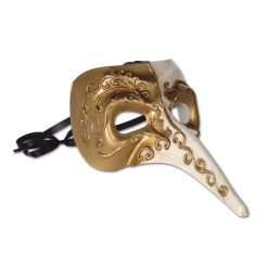 Smiffy's Venetian Mask - Gold And Cream Zanni Venetian Masks